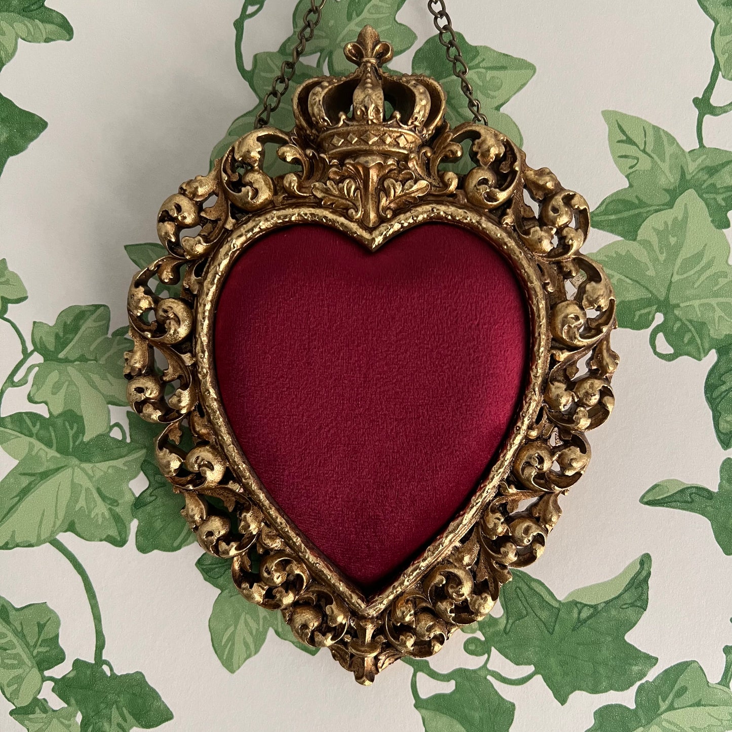 Hanging Ornate Heart with Crown