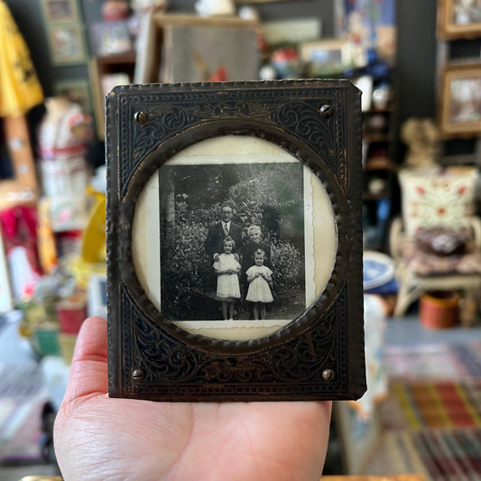 Antique Petite Photo Frame and Black & White Photograph