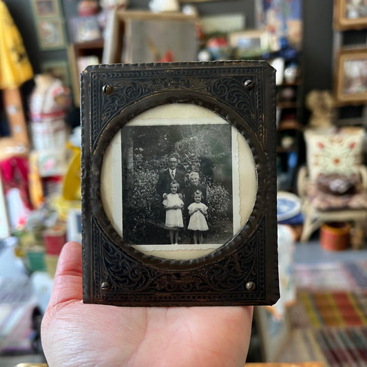 Antique Petite Photo Frame and Black & White Photograph