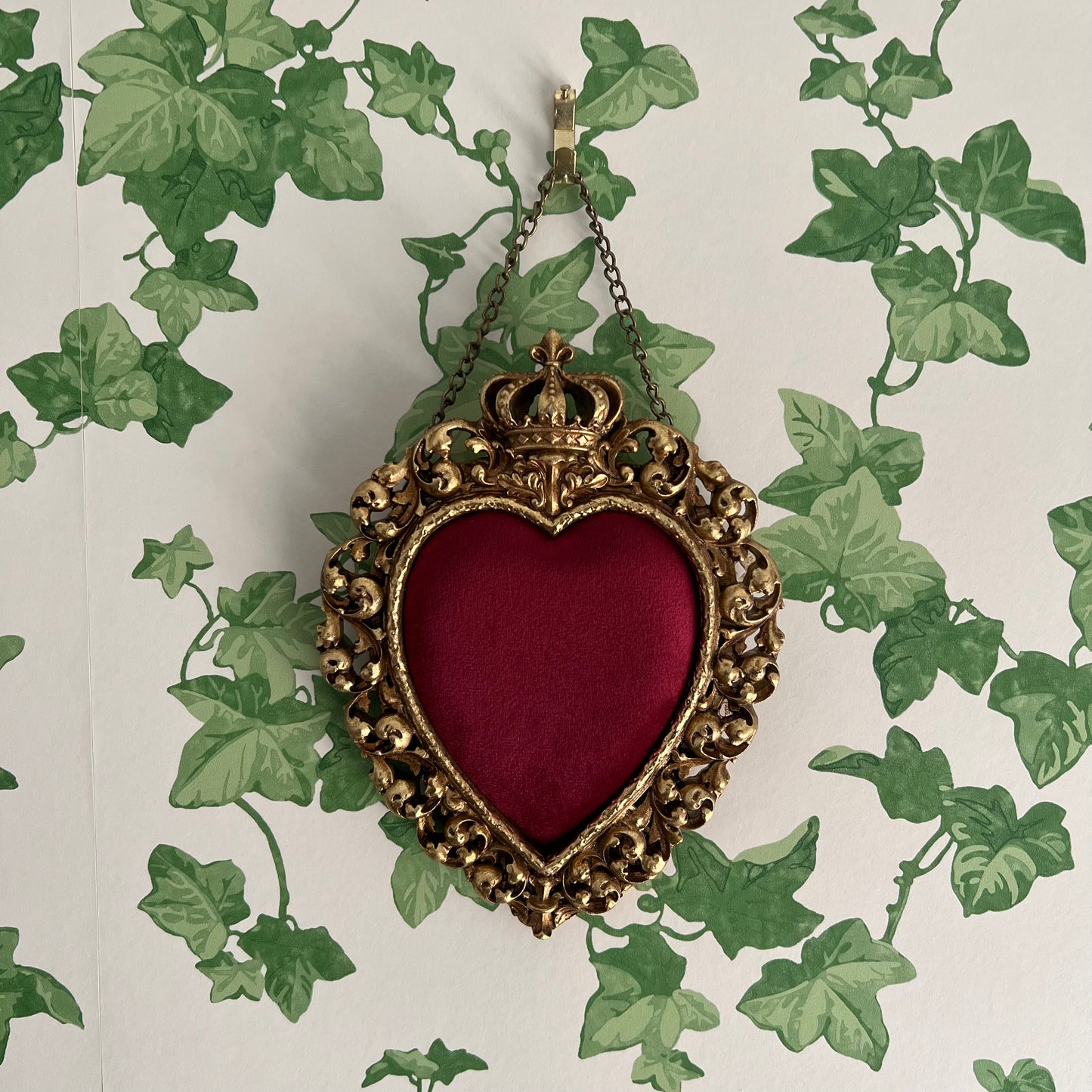 Hanging Ornate Heart with Crown