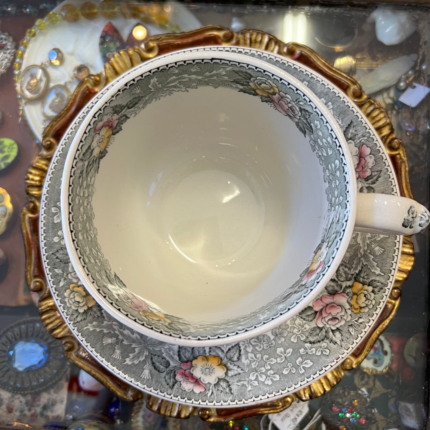 Vintage ‘The Farmer’s Arms’ Adams England Ironstone Cup & Saucer Extra Large