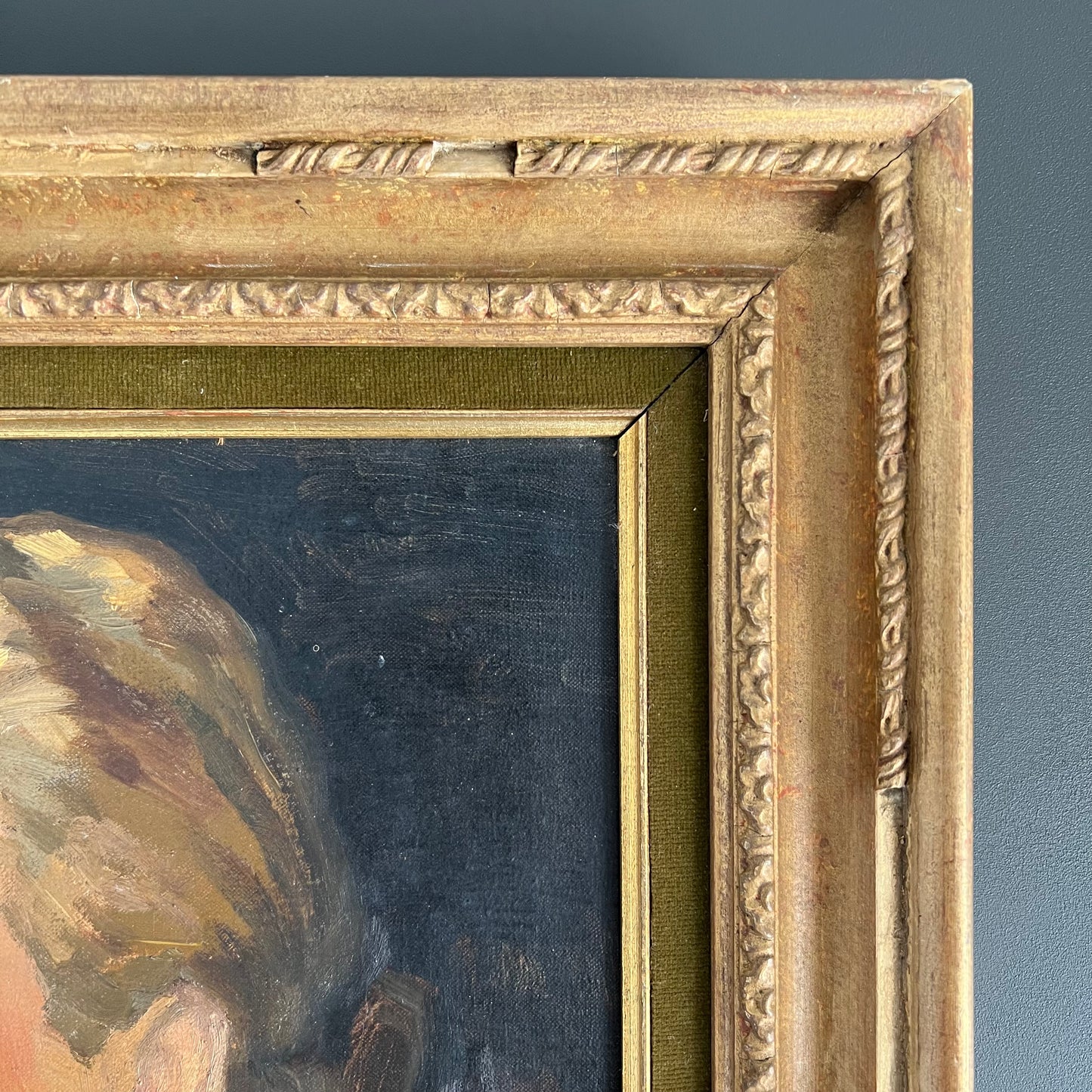 Antique Oil Painting Portrait Lady with a Lace Collar 1800s