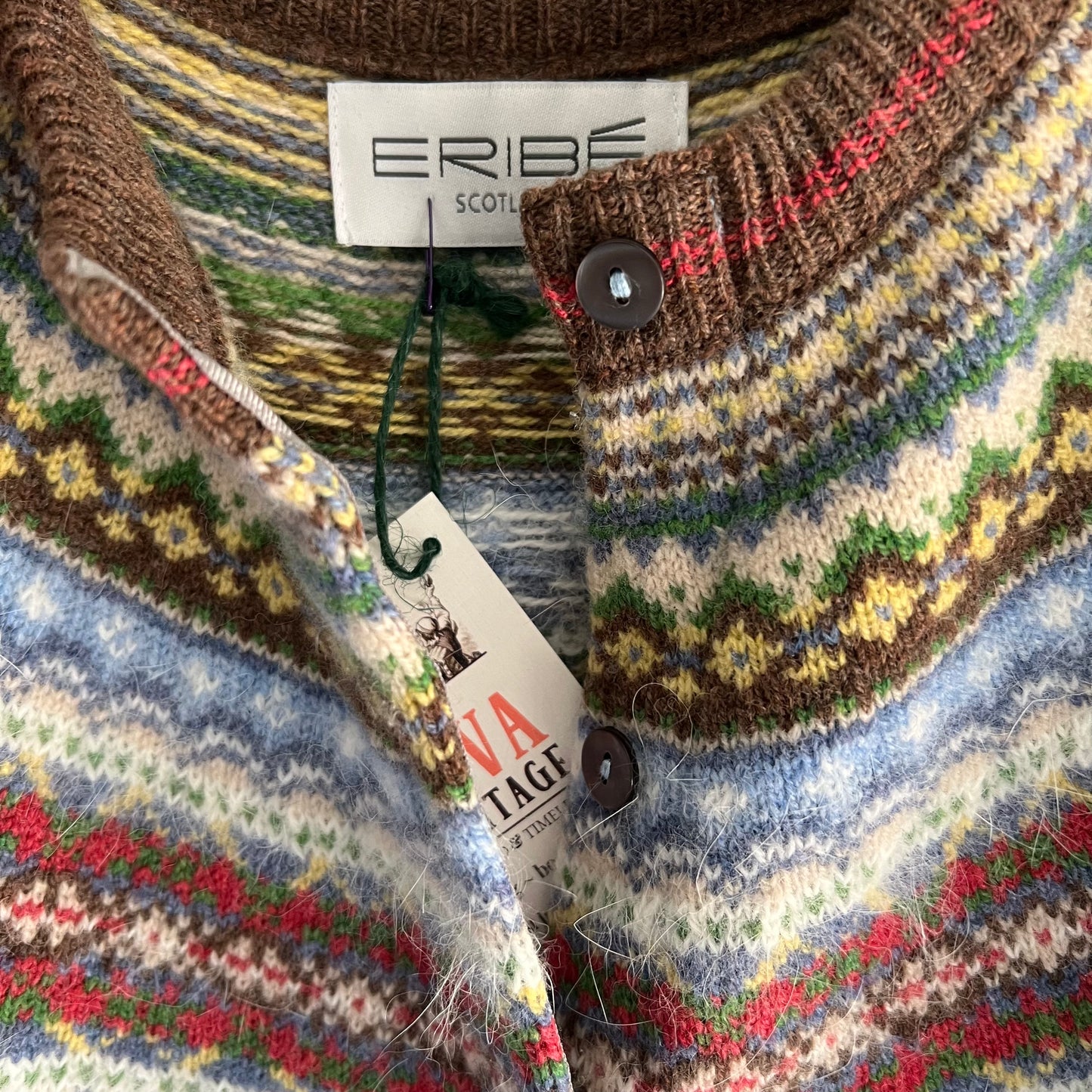 Fair Isle Wool Cardigan by Eribe Scotland XXL 16/18~ as new