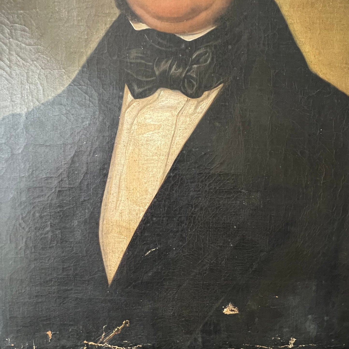 Antique Oil Painting Portrait A Noble Gentleman 1800's