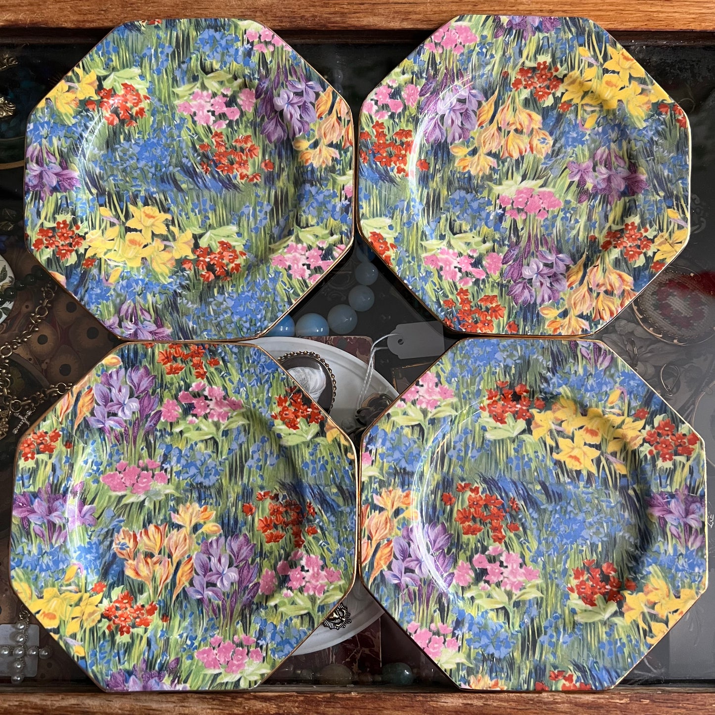 Rare 1920s ‘Mayflower’ Floral Pattern Plates by Royal Staffordshire Pottery Set 4