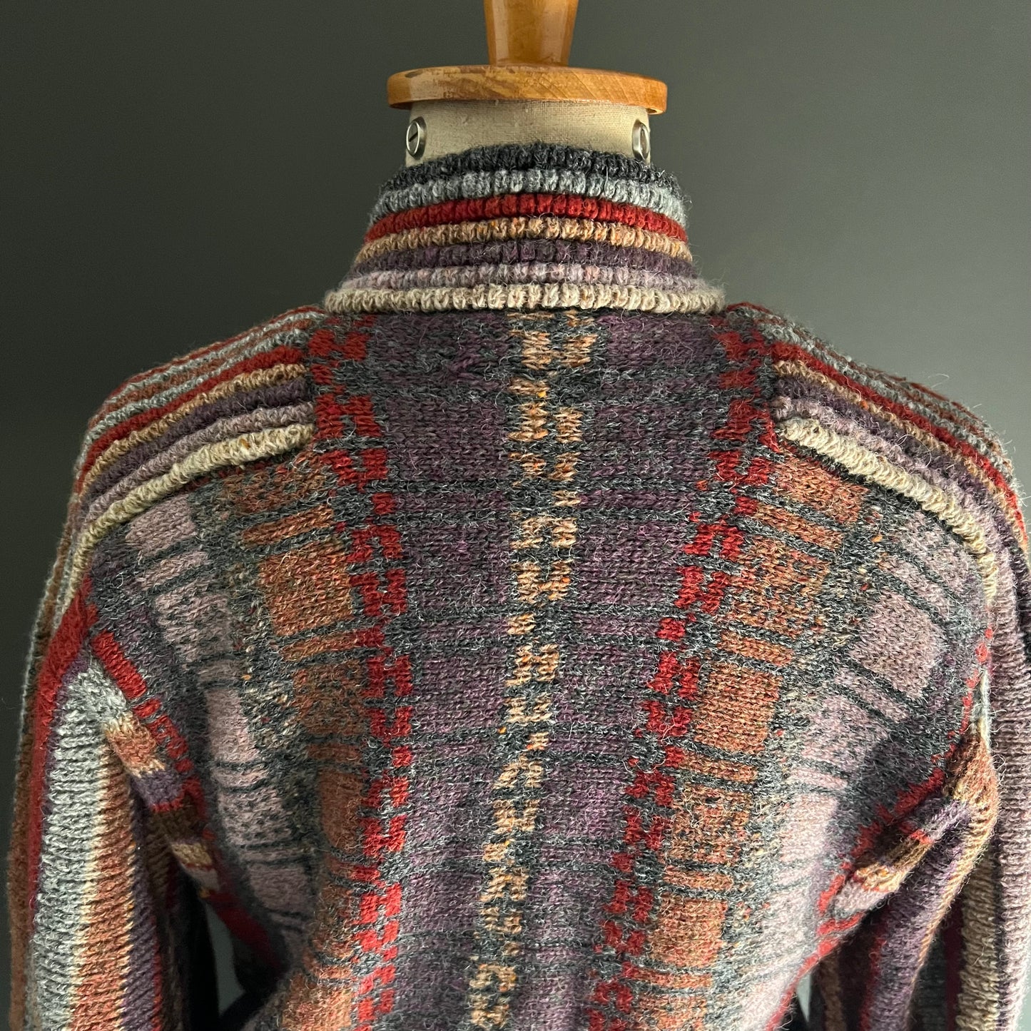 Fabulous Vintage Stripe Knit with Balloon Sleeves and Pockets