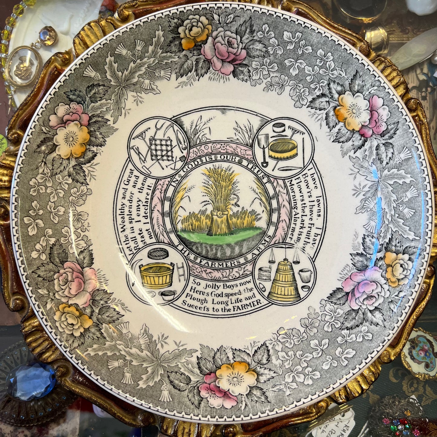 Vintage ‘The Farmer’s Arms’ Adams England Ironstone Cup & Saucer Extra Large