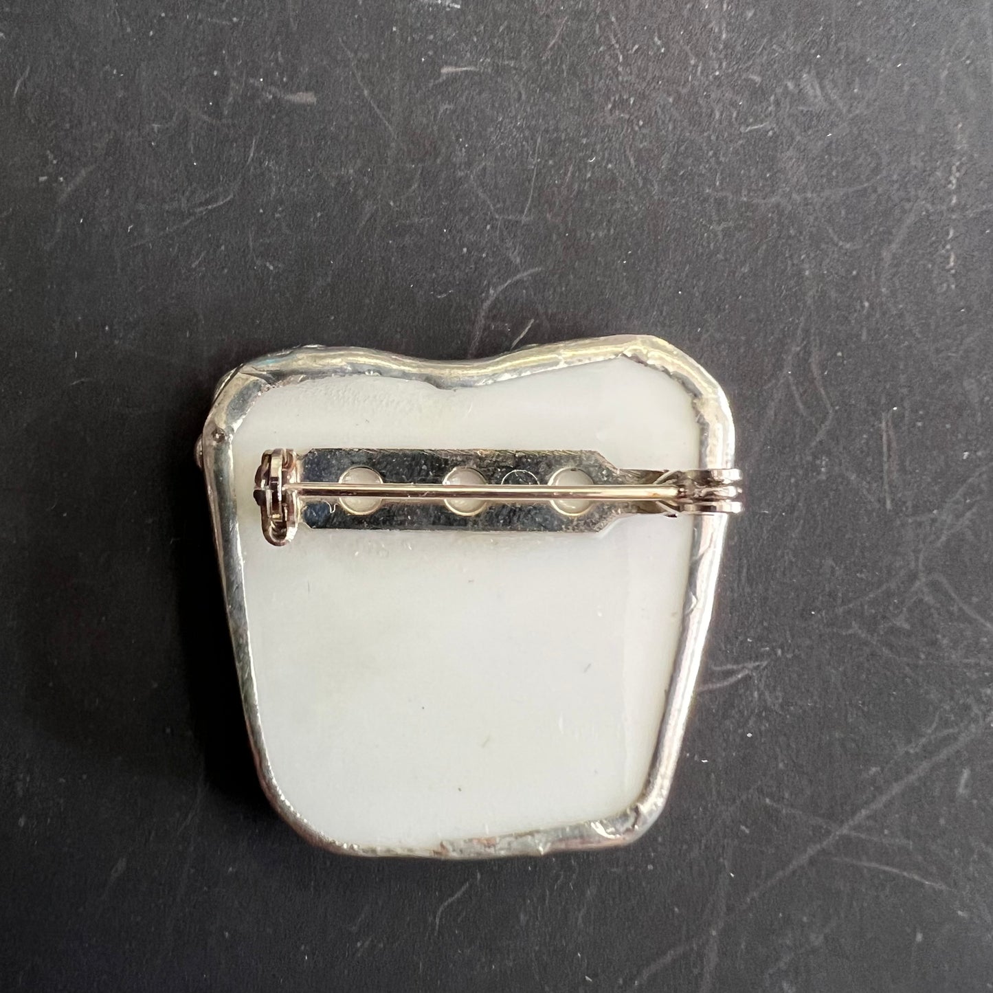 Vintage Piece of China Brooch Springtime Blooms