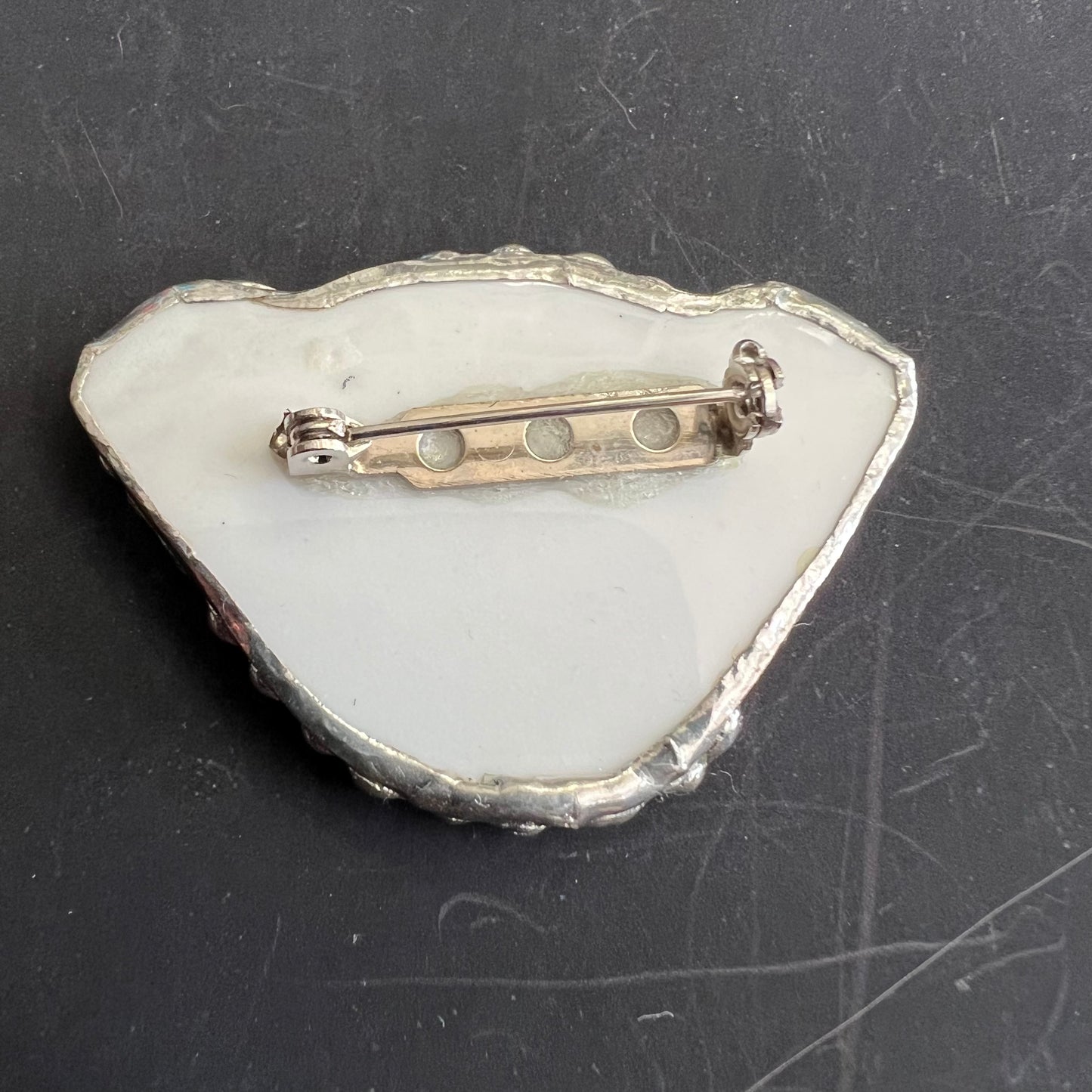 Vintage Piece of China Brooch of Blooms