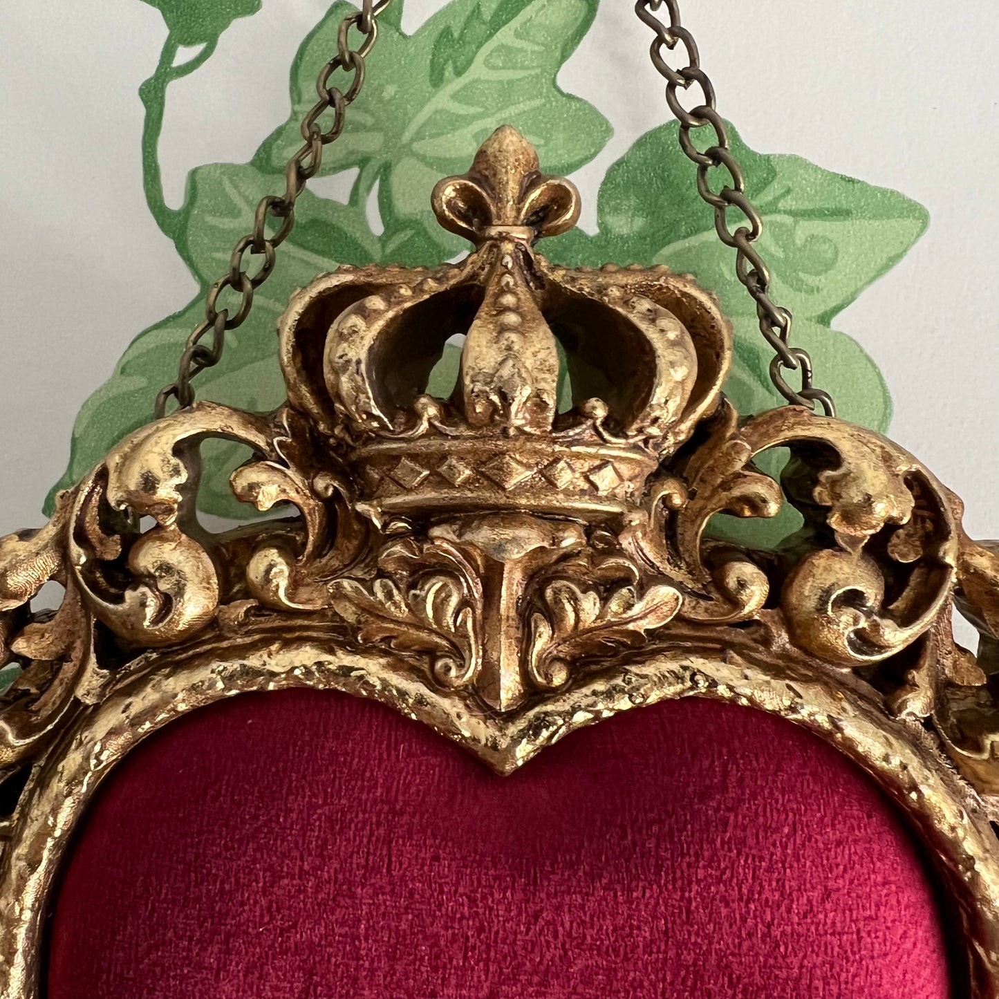 Hanging Ornate Heart with Crown