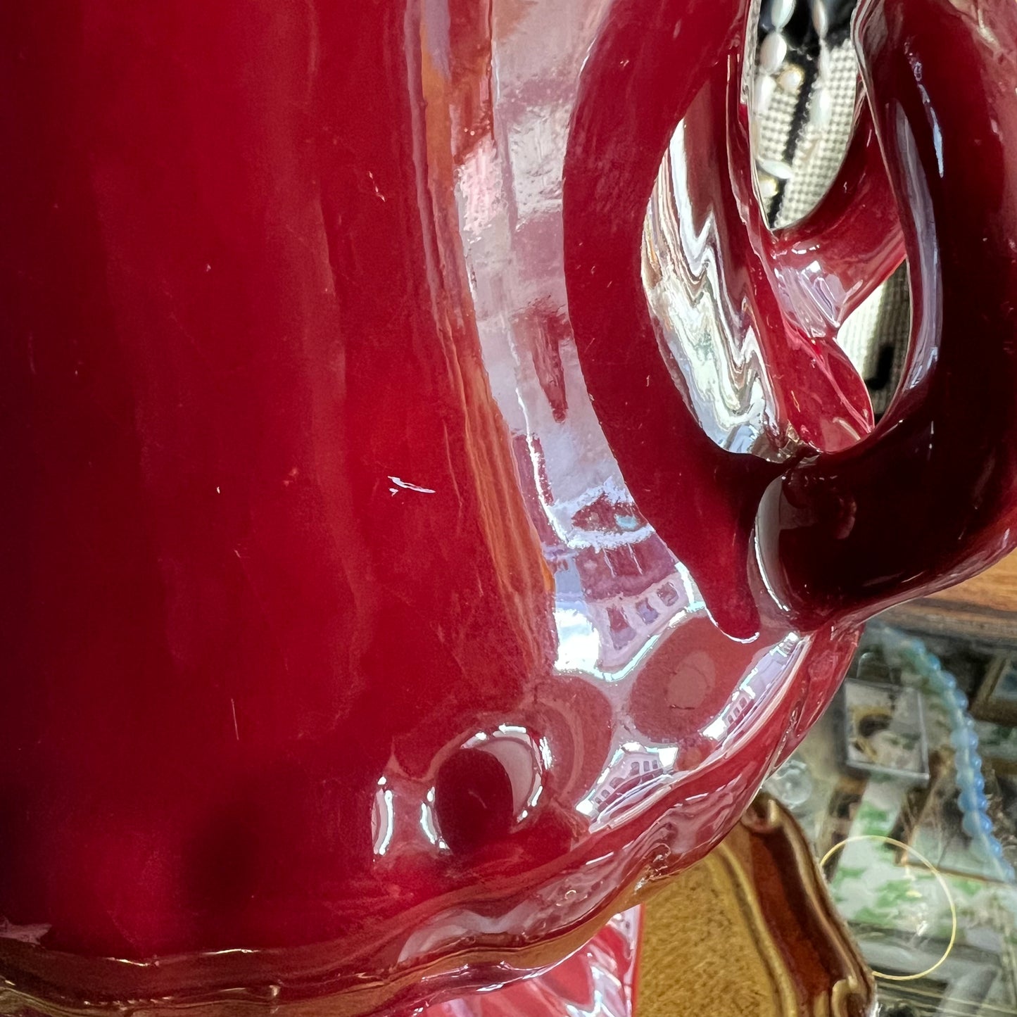 Vintage Large Burgundy Ceramic Urn Vase