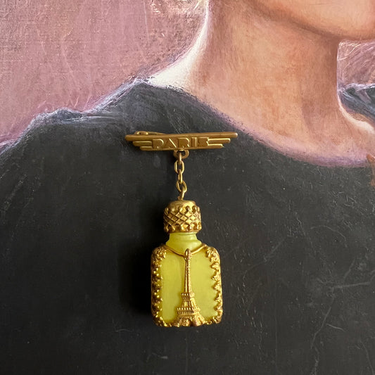 Rare 1930’s Eiffel Tower Paris Perfume Bottle Brooch