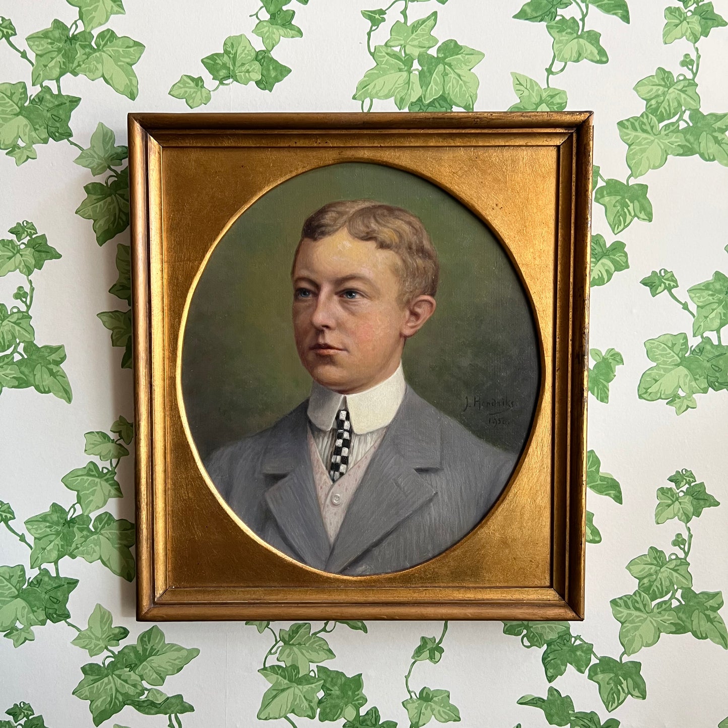 Vintage Dutch Oil Painting Portrait of a Young Gentleman