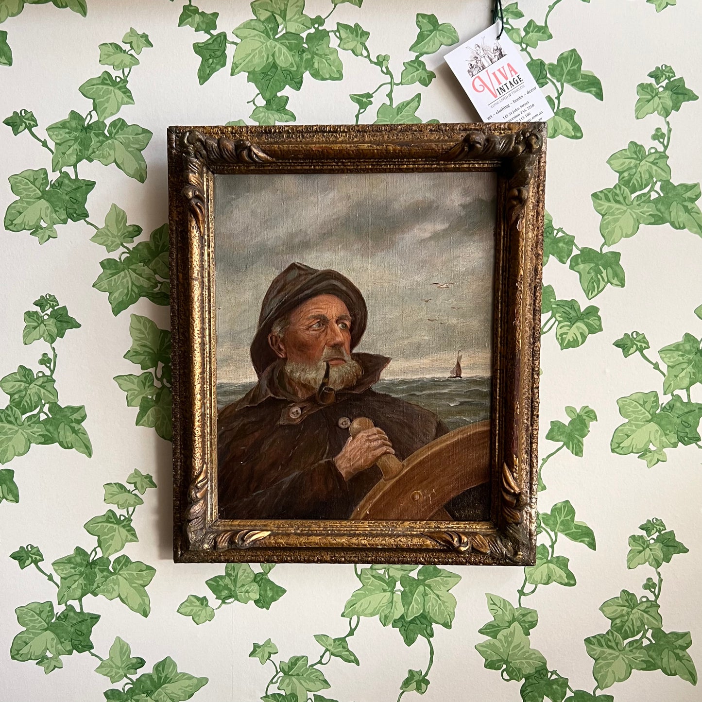 Antique Oil Painting Portrait of a Sea Captain