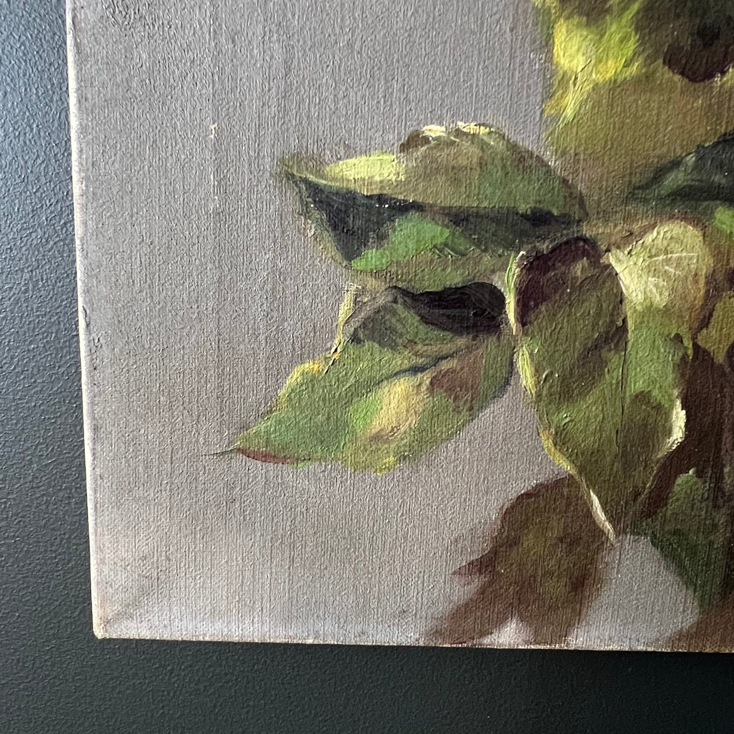 Antique Oil Painting Roses and Rosebuds