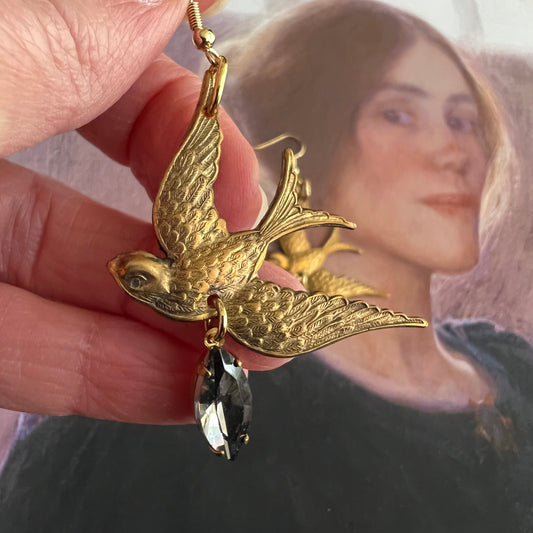 Vintage Golden Bird Earrings
