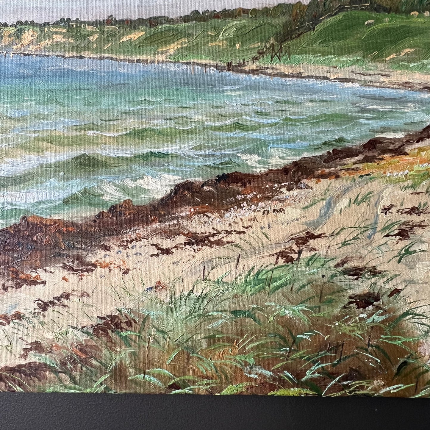 Vintage Danish Oil Painting By the Seaside