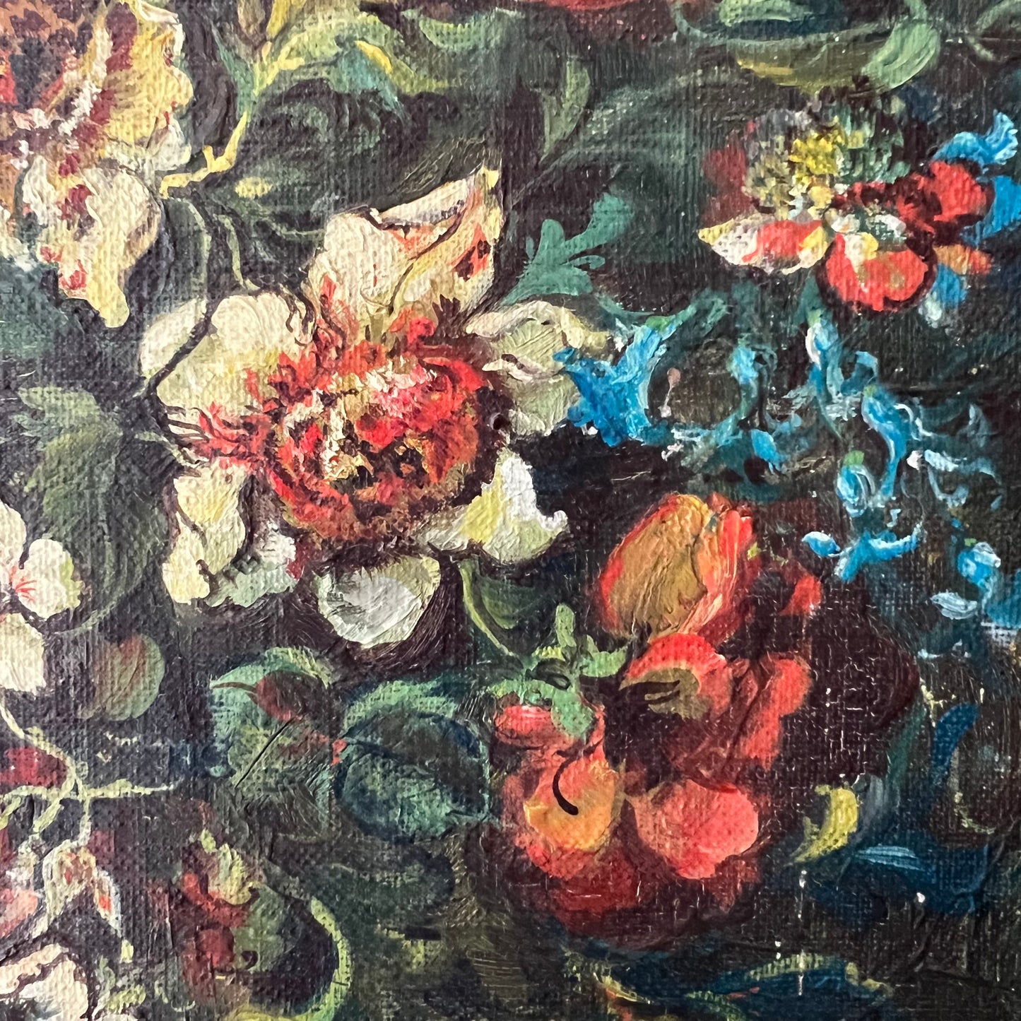 Vintage Dutch Oil Painting Splendid Spring Time Blooms