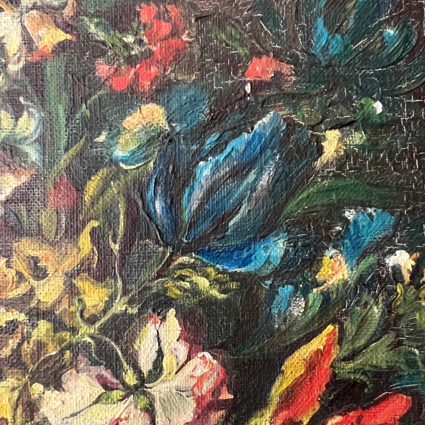 Vintage French Oil Painting Splendid Spring Time Blooms