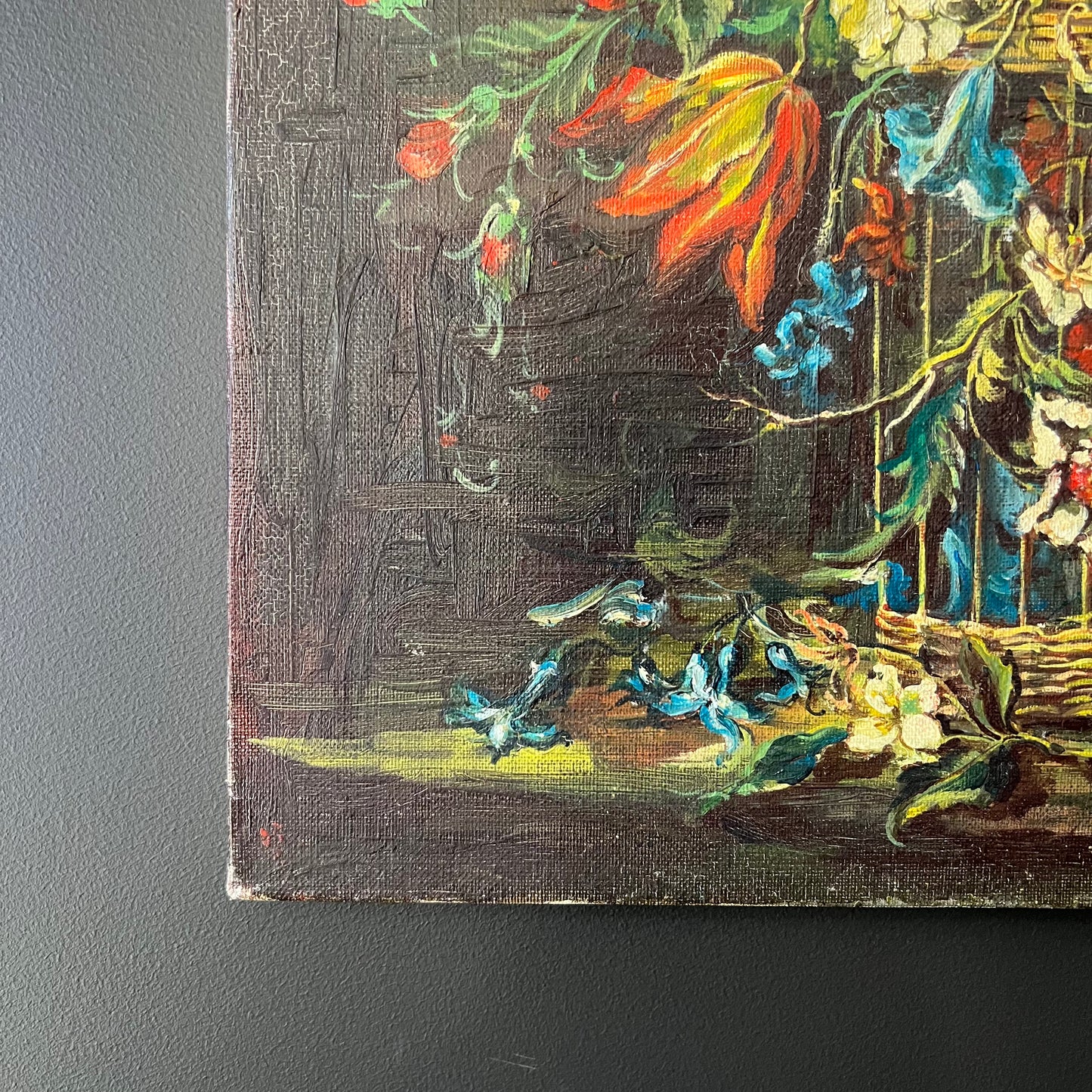 Vintage French Oil Painting Splendid Spring Time Blooms