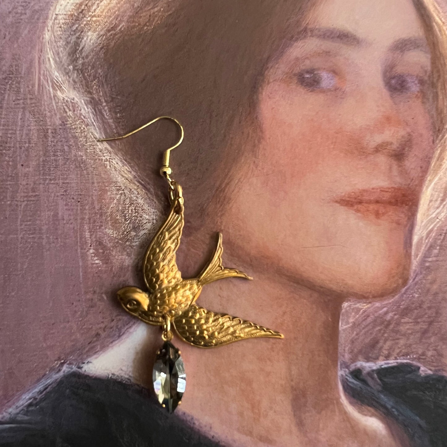 Vintage Golden Bird Earrings