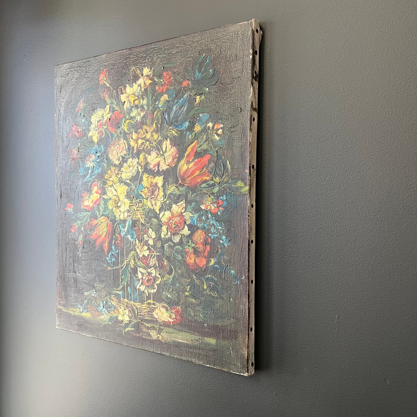 Vintage French Oil Painting Splendid Spring Time Blooms