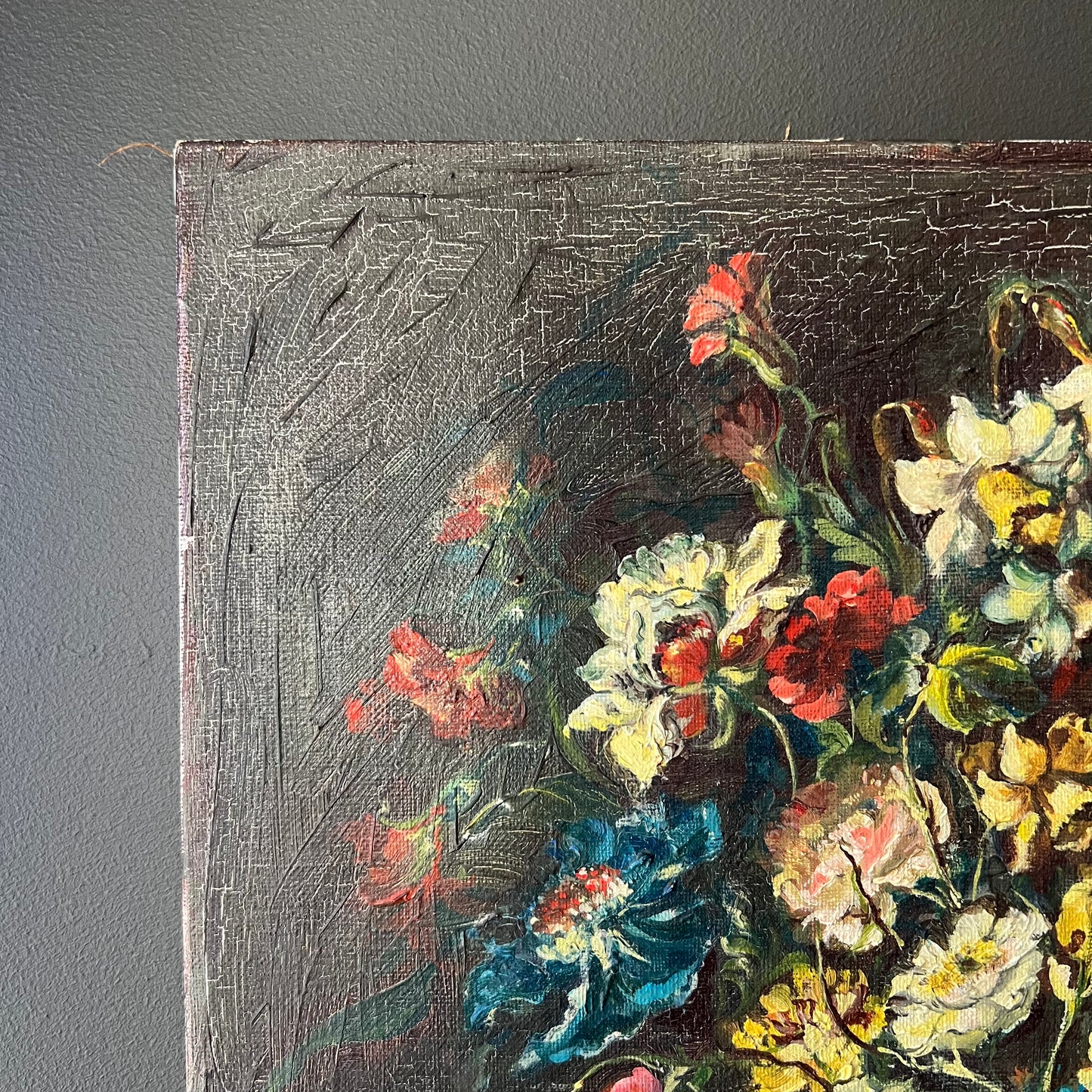 Vintage French Oil Painting Splendid Spring Time Blooms