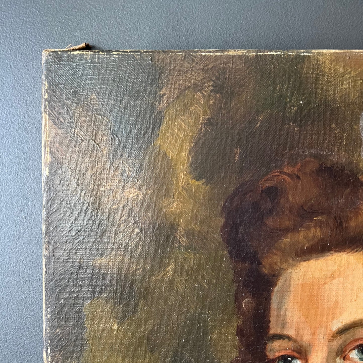 Vintage French Oil Painting Portrait of a Sassy Woman 1944