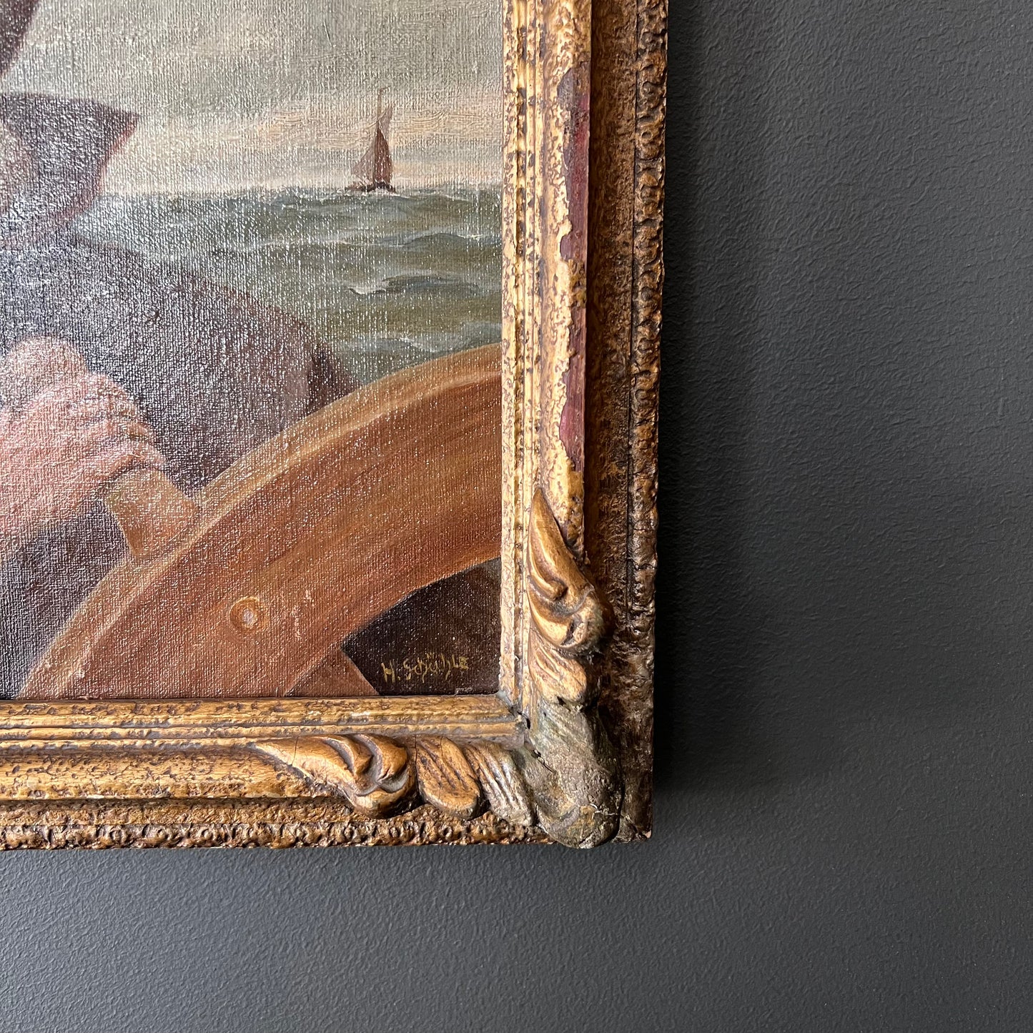 Antique Oil Painting Portrait of a Sea Captain
