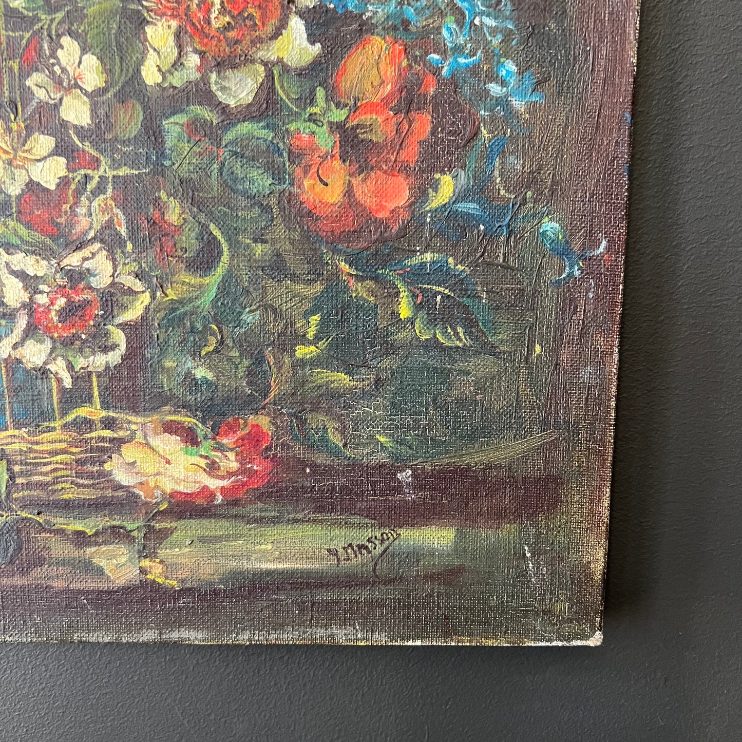 Vintage French Oil Painting Splendid Spring Time Blooms