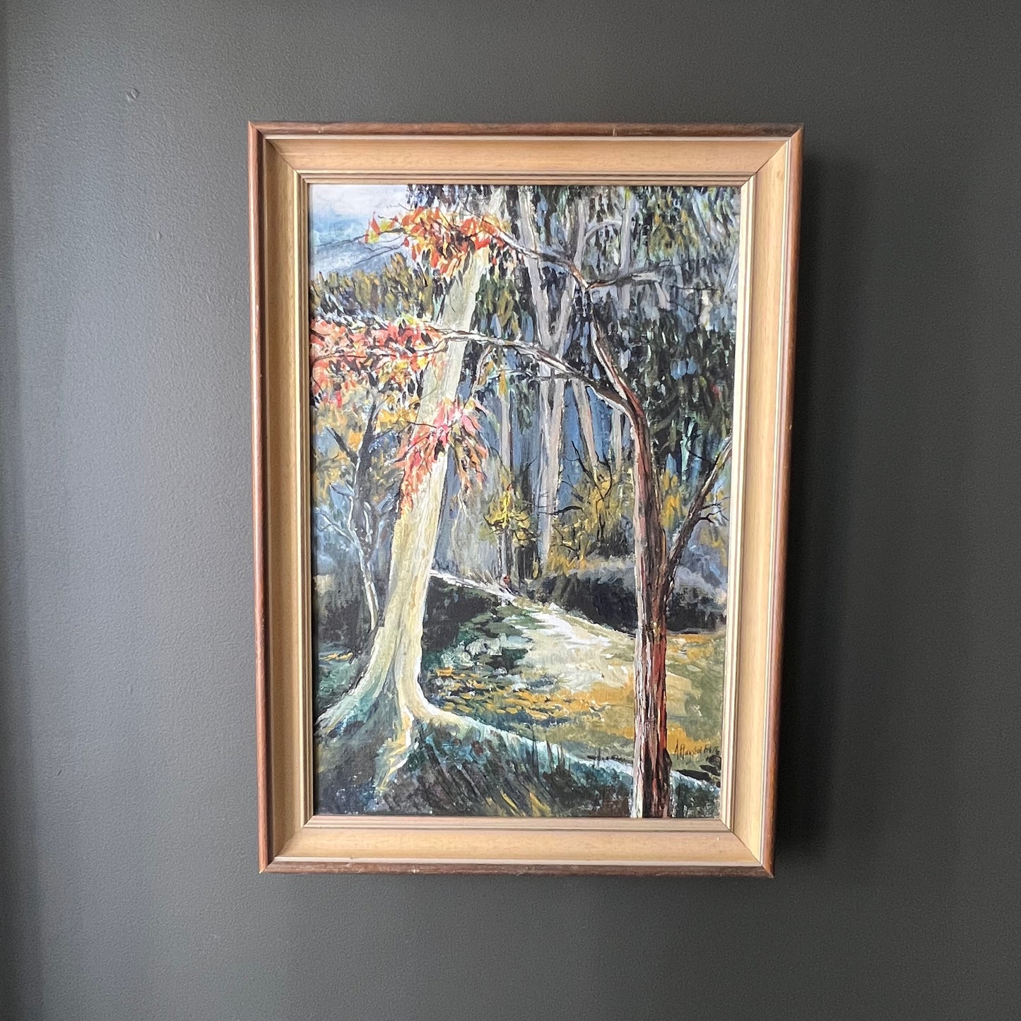 Vintage Oil Painting Landscape Amongst the Trees