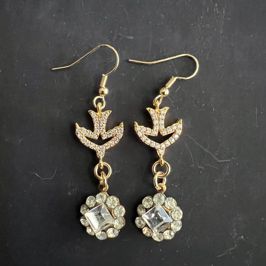 Sweet Crystal Bird Earrings