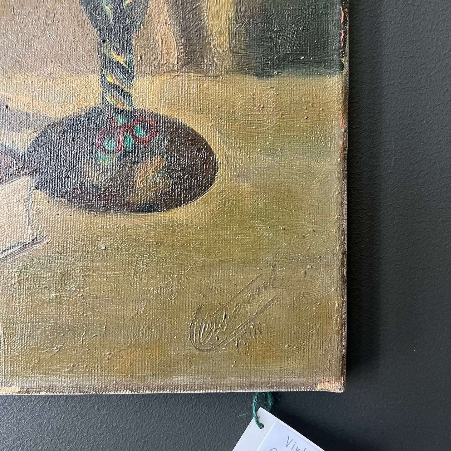 Vintage Dutch Oil Painting Still Life The Ornate Candlestick 1941