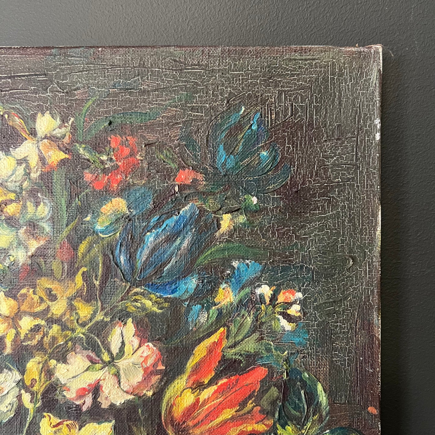Vintage French Oil Painting Splendid Spring Time Blooms