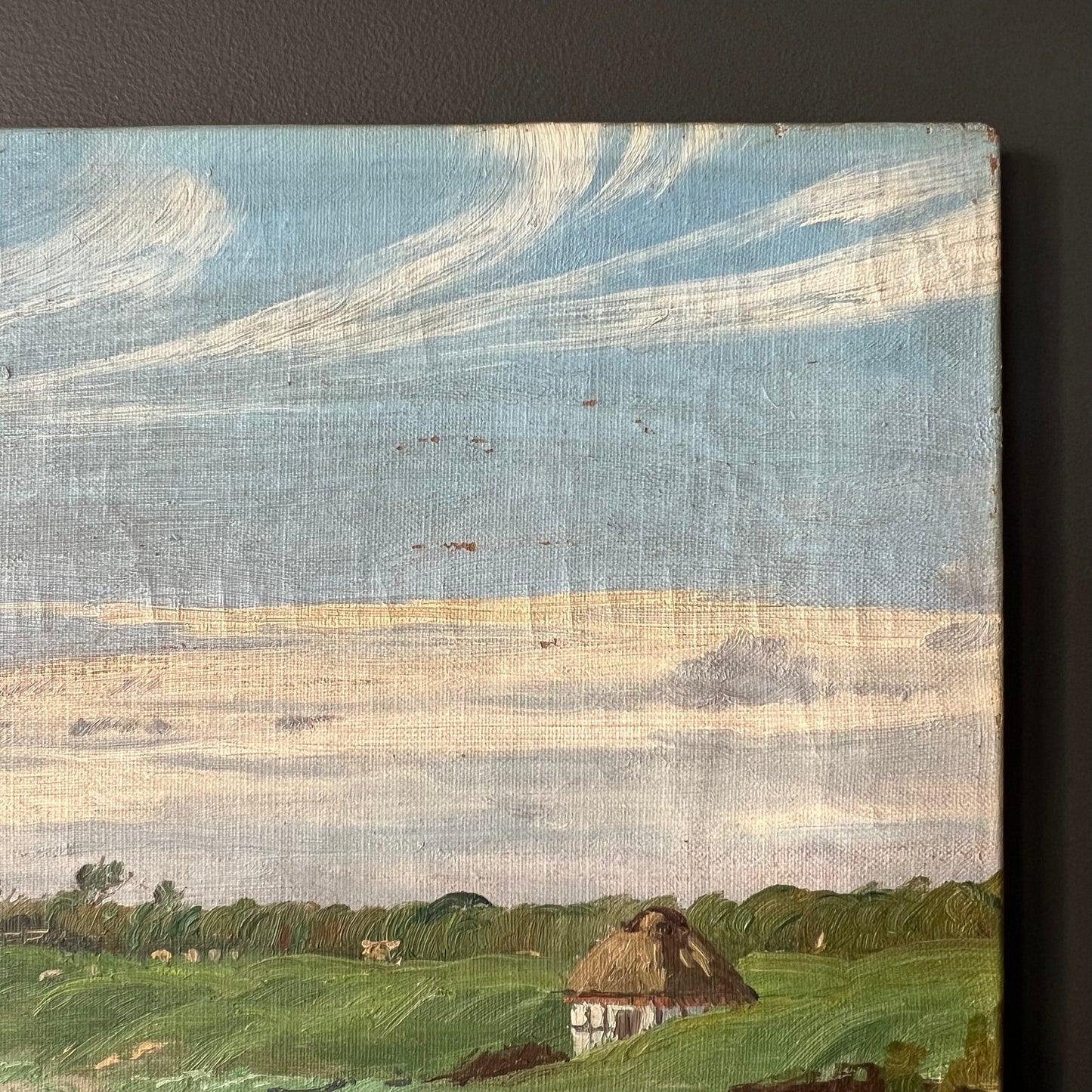 Vintage Danish Oil Painting By the Seaside